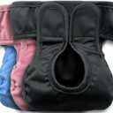 Kitty Bum Bums Reusable Cat Diapers and Stud Pants to Prevent Pee Marking - with Adjustable Tabs to Fit (Pack of 3) (Large)