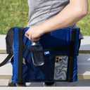 Everlasting Comfort Stadium Seats with Back Support - Adjustable Memory Foam Bleacher Chairs with Back and Cushion, Portable, Easy Folding Stadium Seat Cushion with Storage Pocket, Blue