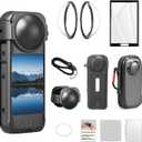 Camera Accessory Kit for Insta 360 X4No Fit for X4 AIR- Lens Guards, Silicone Case, Camera Case,Screen Protectors (Black, Unisex)