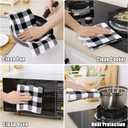 homing Buffalo Plaid Kitchen Towels and Dishcloths Set, 12" x 12" and 13" x 28", Set of 8 Bulk Cotton Waffle Weave Dish Towels, Super Soft Absorbent Hand Towels for Kitchen, Black & White