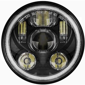 SUNPIE Halo 5-3/4 5.75 Inch Head light Motorcycle Compatible with Sportster XL883 XL1200 (Black)