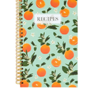 Blank Recipe Book to Write in Your Own Recipes, 120 Pages, 8 Sections, Floral and Orange Theme, Laminated Hardcover (5.5 x 8.5 In) - Cook Books Blank