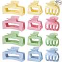 SMKSL 3 Styles Hair Clips for Women Small Medium Big Claw Clips for Thin Thick Hair 12 Pcs Hair Claw Clips Hair Clips Combination Hair Accessories for Women (Gloss Colorful)