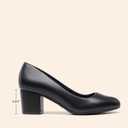DREAM PAIRS Women's Pumps Low Chunky Block Heel Dress Shoes Closed Round Toe Comfortable Heels, Size 7.5