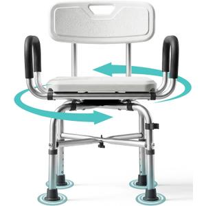 Shower Chair for Inside Shower with Arms and Back, 400lb Bathtub Seats