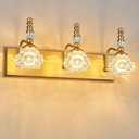 Modern Glass Crystal Vanity Light - Vintage Bathroom Lighting Fixtures Over Mirror, 3 Light Vanity Lights G9 Bulb (19.68 Inch,Brass)