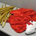 Metal Arch Stand and Cover Set,1 Red Spandex Fitted Backdrop with 1 Gold Wedding Arched Stand Frame for Parties Birthday Baby Shower Bridal Banquet Decoration (7.2FT)