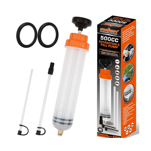 HORUSDY 500CC Fluid Extractor Automotive, Oil Extractor/Oil Syringe, Fluid Syringe Pump Manual Suction Vacuum Fuel Car Transfer