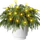 12 Pcs Christmas Norfolk Pine Branches with Branch Lights - 18" Norfolk Pine Artificial Xmas Branches with Pine Cones, Norfolk Pine Stems for DIY Crafts Garland Wreath Xmas Indoor Outdoor Home Decor