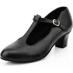 Women's Character Shoes Non-Slip Latin Salsa Ballroom Dance Heels T-Strap Wedding Pumps Women 7