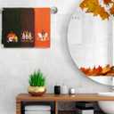3 Pcs Fall Thanksgiving Hand Towels Embroidered Pumpkin Turkey Gnomes Bathroom Kitchen Dish Towels Seasonal Thanksgiving Decorations for Kitchen Bathroom Decor