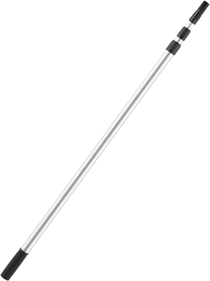 XINQIAO Paint Roller Extension Pole for Cleaning, 3.8 Ft to 10 Ft Aluminum Telescoping Pole with 3 Adjustable Length Sections, Universal Thread