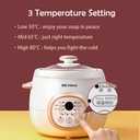Electric Stew Pot, Ceramic Soup Porridge Cooker, Slow Cookers with Lid, 1L, White