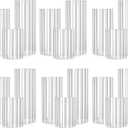 18 PCS Ribbed Hurricane Glass Candle Holders Bulk - Transparent Cylinder Candle Holders for Pillar Candles, Decorative Candle Hurricane Vases for Centerpieces Wedding Table Decorations