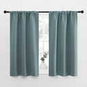 NICETOWN Greyish Blue Blackout Curtains Panels for Window, Thermal Insulated Rod Pocket Blackout Drapes/Draperies for Living Room (2 Panels, W34 x L45 inches)