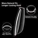 BETE Medium Square Clear Acrylic Nail Tips224Pcs 16 Sizes with Half Sizes, Tipex Instant Apex Full Cover False Nails, Pre-Shaped Strong Thick Press On Nails for Home & DIY Manicure