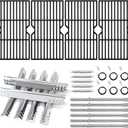 Grill Replacement Parts for Charbroil Advantage 6 Burner 463240115, 466240115, 466235816, Cast Iron Grill Grates, Heat Plates Tents, Burners and Igniters for Char-Broil Advantage 463240115