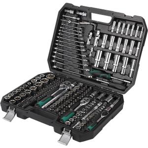 Mechanics Tools Kit and Socket Set 216 Piece, 1/2, 1/4, 3/8 Drive Sizes, Mechanic Tool Set