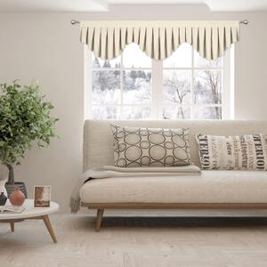 Beige valances for Windows Blackout Curtain Valances Rod Pocket Window Valance for Living Room Kitchen and Bedroom (79 x 20 Inch, 1 Panel)