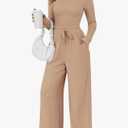 PRETTYGARDEN Matching Sets Women Clothing 2026 Fall Fashion Travel 2 Piece Lounge Sets Long Sleeve Crop Top Wide Leg Pants, Size M