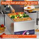 TOPKITCH ETL Listed 3-Pan 18L Commercial Food Warmer with Non-Leakage Stretch-Forming Water Tank &3 of 1/3 Size GN Pan,Countertop Soup Station Bain Marie Steam Table For Buffet,Parties and Restaurants