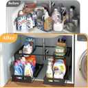 Double Drawer Under Sink Organizer, Pull Out Cabinet Organizer2-in-1 Large Volume 2 Tier Slide Out Sink Shelf for Kitchen Storage and Organizers, Black