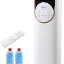 Hiluce 4-IN-1 Tower Fans that Blow Cold Air for Bedroom, Bladeless Fan and Heater Combo,28 ft/s Quiet Swamp Cooler Fan with Ice Packs,180 Oscillating,2 Heating & 3 Cooling Speed, 9H Timer