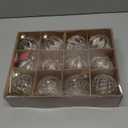 12 PCS Clear and Champagne Christmas Ball Ornaments, 80mm/3.15 Inches Rustic Farmhouse Christmas Decorations, Large Shatterproof Luxury Hand-Painted Xmas Ornaments for Christmas Tree, Wedding