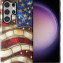 CARLOCA Case for Samsung Galaxy S25 Ultra,A Glowing American Flag Design- Hybrid Dual Protection Soft TPU + Hard PC, Shockproof & Anti-Scratch Cover Men Women Stylish Protective Phone Case