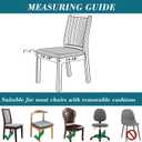 HFCNMY Seat Covers for Dining Chairs, 6 Pack Stretch Waterproof PU Dining Chair Seat Covers Removable Washable Kitchen Chair Seat Covers with Elastic Bands,Light Gray