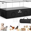 Pawaboo Small Animal Playpen, Pet Cage Tent with Breathable Mesh Wall and Bottom, Foldable Small Pet Enclosure for Puppy Kitten Rabbit Chicken Hamster Guinea Pig Indoor Outdoor Fence, Black