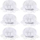White Mob Cap Costume Pioneer Bonnet Women's Colonial Bonnet Lace Frilly Grandma Night Hat Accessories