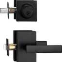 Matt Black Exterior Door Lock Setl, Front Door Handle with Deadbolt Lock, Heavy Duty Entry Door Handlset (1)