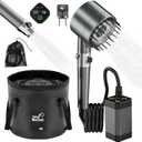Portable Shower for Camping 6000mAh Rechargeable Shower Pump with Intelligent LED Display & 20L Foldable Bucket 4 Spray Modes Outdoor Shower Head IPX7 Waterproof for Hiking, Travel, Car, Pet, Beach