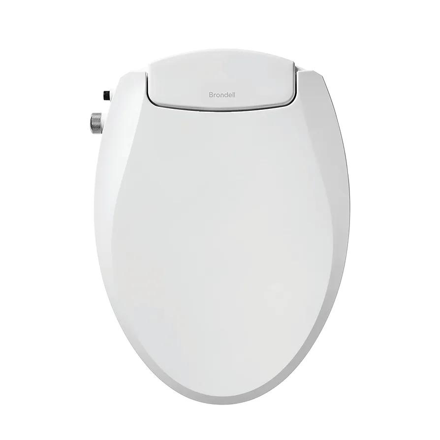 Brondell Bidet Toilet Seat Non-Electric Swash Ecoseat, Fits Elongated Toilets, White - Dual Nozzle System, Ambient Water Temperature - Bidet with Easy Installation