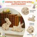 Easter Bunny Figurines Set of 3, 7.8 Inch Realistic Bunny Statues, Resin Resin Rabbit Statue for Spring Home, Table, Mantel, Farmhouse Decorations