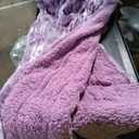 Electric Heated Throw Blanket, Faux Fur with 6 Heating Levels & Auto Off, Soft Cozy Sherpa Washable Blanket (50" x 60", Purple)