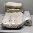 AAAAAcessories D-Shaped Chair Cushions, 2" Thick Dining Chair Pads with Ties and Removable, Machine-Washable Cover, 17" x 16", Set of 3, Natural Linen