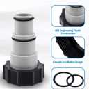 2 Pack Pool Hose Adapter A with Collar for Intex, Converts 1.5 to 1.25 Inch Hoses for Threaded Connection Pumps (2, 2 * 4.28)
