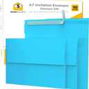 110 5x7 Deep Sky Blue Invitation Envelopes - for 5x7 Cards - A7 - (5  x 7  inches) - Perfect for Weddings, Graduation, Baby Shower - 120 GSM - Peel, Press & Self Seal - Square Flap (110 - Single Pack)