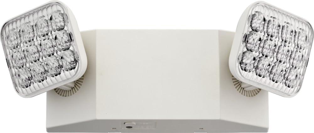 Lithonia Lighting Basics LED Emergency Light, Emergency Lighting with Dual Adjustable LED Lamp Heads, Wall Mount, Damp Location Rated, 90-Minute Backup, 120/277V, White (EU2C M6) (Generation 3 (White))