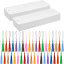 DSYIL 100 Set Blank Bookmarks with Colorful Tassels, White Cardstock Bookmarks Bulk, Craft Paper Book Marks for DIY Projects and Gifts Tags, 5.5 x 2 Inch