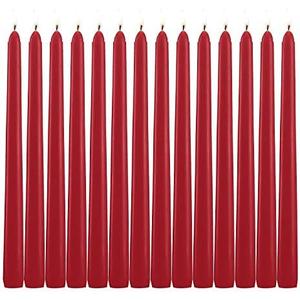 Grcdoyvl 9 Pack Tall Red Taper Candles - 10 Inch Red Dripless, Unscented Dinner Candle - Paraffin Wax with Cotton Wicks - 8 Hour Burn Time.