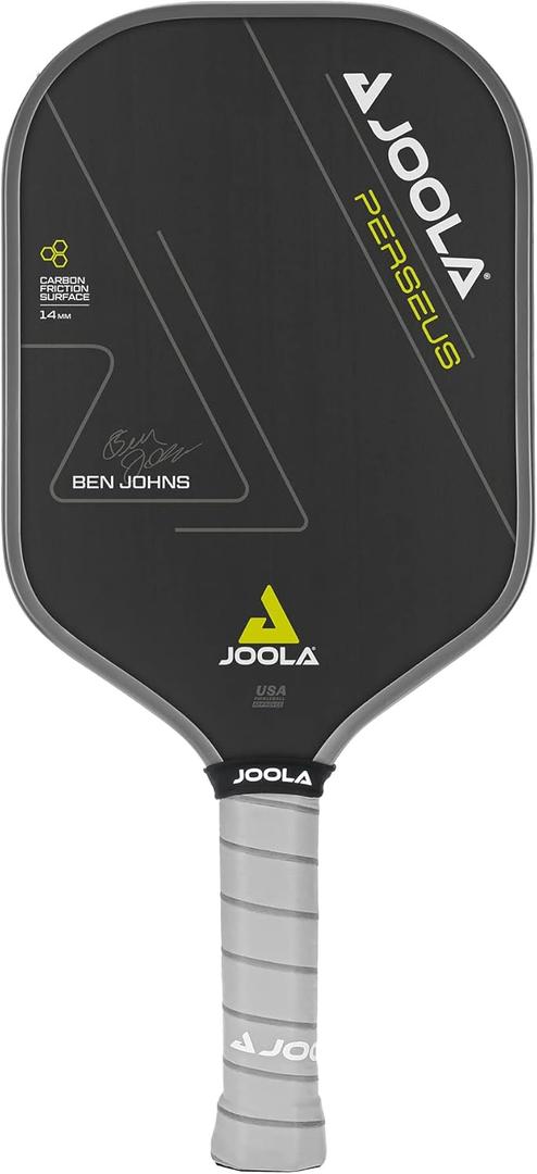 JOOLA Ben Johns Perseus Pickleball Paddle with Charged Surface Technology for Increased Power & Feel - Fully Encased Carbon Fiber Pickleball Paddle w/ Larger Sweet Spot - USAPA Approved. 14mm Core
