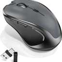 Mouse for MacBook Wireless Bluetooth Mouse Laptop MacBook Air Mac Pro Rechargeable Silent PC iPad Optical Mouse with Jiggler Dual Mode Switch Bluetooth 5.2/3.0 and 2.4GHz USB Type-C Receiver Gray