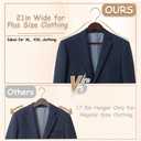 Urby 12pk 21 inch Wide Shoulder Wooden Hangers No Shoulder Bump. Design for Suit, Jackets, Heavy Cloths with Non Slip Pants Bar. Easy-to-Install Hook for Convenient and Quick Setup.