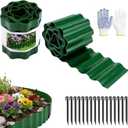 Landscape Edging 59FT, 6" Tall Plastic Landscape Border with 16 Extra-Long 11.6" Stakes, Flexible Flower Bed Edging for Landscaping, Lawn, Yard, Tree Rings, UV-Resistant