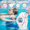 Kids Digital Watch for Boys Girls, Waterproof LED Colorful Lights Sports Watch Suitable for 5-17 Years Old Teenagers (with Gift Box) (B-white/pink)