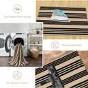 Black and Khaki Striped Rugs 2.3'x3.6', Washable Hand Woven Front Door Rug, Reversible Outdoor Welcome Mat Foldable Layered Door Mats for Entryway Porch Decor Home Entrance