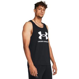 Under Armour Men's Sportstyle Logo Tank Top (X-Large, (001) Black / / White)